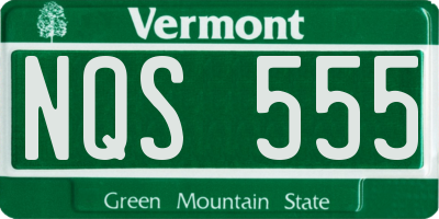 VT license plate NQS555