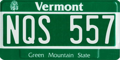VT license plate NQS557