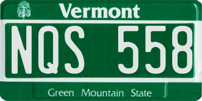 VT license plate NQS558