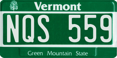 VT license plate NQS559