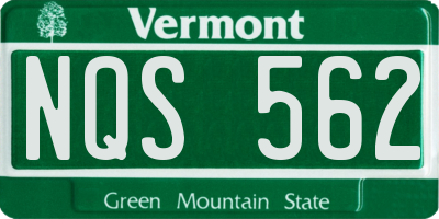 VT license plate NQS562