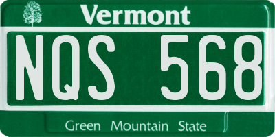 VT license plate NQS568