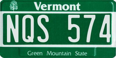 VT license plate NQS574