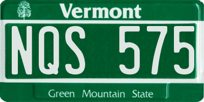 VT license plate NQS575