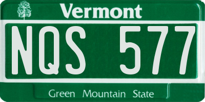 VT license plate NQS577