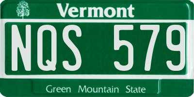 VT license plate NQS579