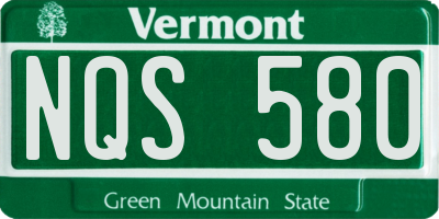 VT license plate NQS580