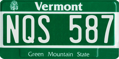 VT license plate NQS587