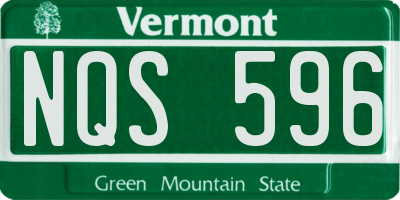 VT license plate NQS596