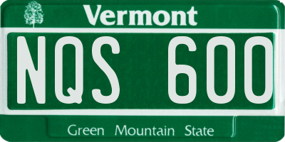 VT license plate NQS600