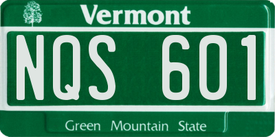 VT license plate NQS601