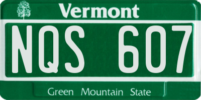 VT license plate NQS607