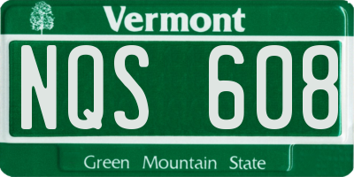 VT license plate NQS608