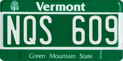 VT license plate NQS609
