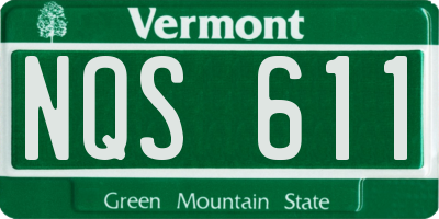 VT license plate NQS611