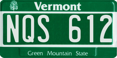 VT license plate NQS612