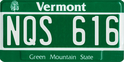VT license plate NQS616