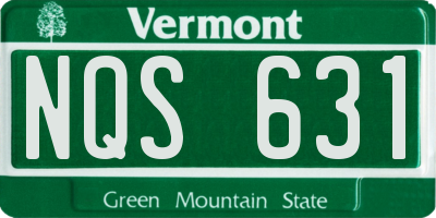 VT license plate NQS631