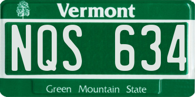 VT license plate NQS634