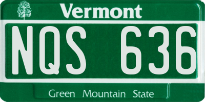VT license plate NQS636