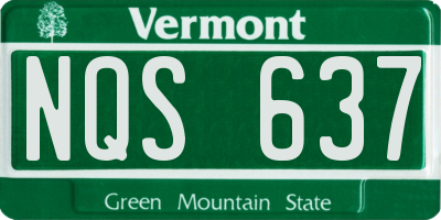 VT license plate NQS637