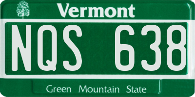 VT license plate NQS638
