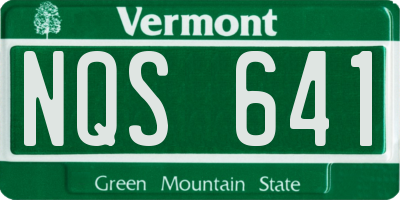 VT license plate NQS641