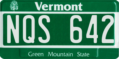VT license plate NQS642