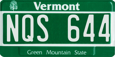 VT license plate NQS644