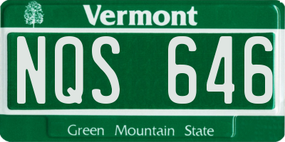 VT license plate NQS646