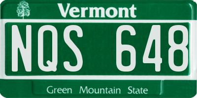 VT license plate NQS648