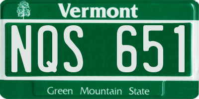 VT license plate NQS651