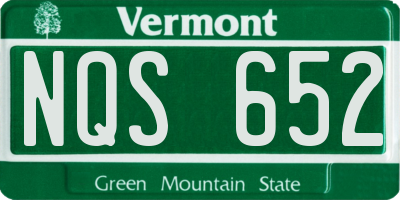 VT license plate NQS652