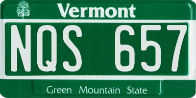 VT license plate NQS657