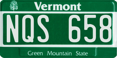 VT license plate NQS658