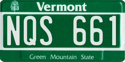 VT license plate NQS661
