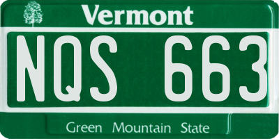 VT license plate NQS663