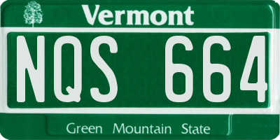 VT license plate NQS664