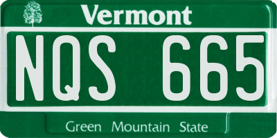 VT license plate NQS665
