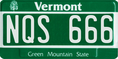 VT license plate NQS666