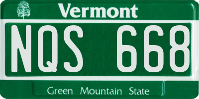 VT license plate NQS668