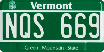 VT license plate NQS669