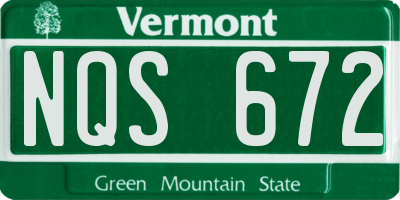 VT license plate NQS672