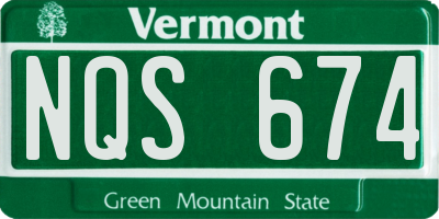 VT license plate NQS674