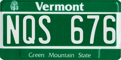 VT license plate NQS676