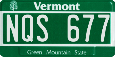 VT license plate NQS677
