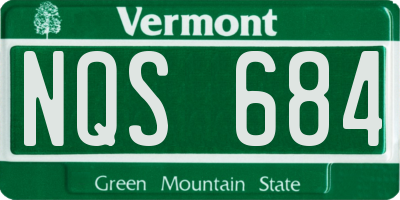 VT license plate NQS684