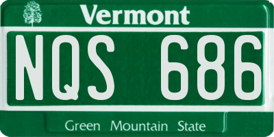 VT license plate NQS686