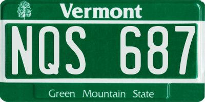 VT license plate NQS687