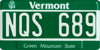 VT license plate NQS689